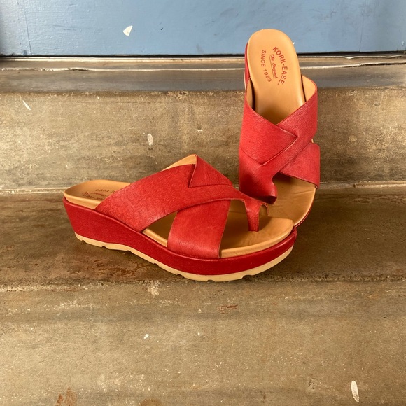Kork-Ease Shoes - Kork-Ease Baja Sport Red Platform Slide Sandals